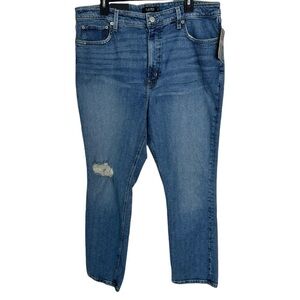 NWT Ralph Lauren High Rise Straight Ankle Jeans Ripped Knee size 16